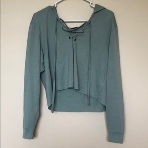 Mint green cropped hoodie. Size: S
